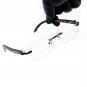 Mens Clear Rimless Woodgrain Silver Frame Retro Vintage Hip Hop Fashion Glasses
