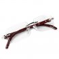 Mens Clear Rimless Woodgrain Silver Frame Retro Vintage Hip Hop Fashion Glasses