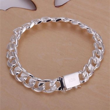 New High-end Women's Mens Fine S925 Sterling Silver Bracelet Fashion Jewelry Gif