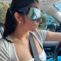 Oversized Punk Goggle Sunglasses Women Men Luxury Brand Designer Y2K Silver