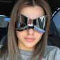 Oversized Punk Goggle Sunglasses Women Men Luxury Brand Designer Y2K Silver
