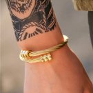 Hip Hop Stainless Steel Men Bangle Bracelet Titanium Adjustable Open Cuff Charm