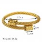 Hip Hop Stainless Steel Men Bangle Bracelet Titanium Adjustable Open Cuff Charm