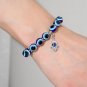 Blue Evil Eye Bracelet Hand of Fatima Turkey Thousand Eyes Wish Handmade Women's