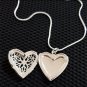 925 Sterling Silver Photo Frame Pendant Necklace 15 Inch Snake Chain For Woman C