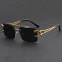UV400 Retro Rimless Sunglasses For Men Steampunk Outdoor Cycling Sunglasses