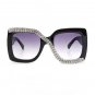 Special Design Color With Crystals Big Frame Rhinestone Bling Trendy Fashionable