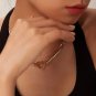 Casual Style Gold Plated Stainless Steel Cuban Link Heart Chain For Women