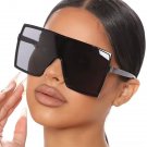 Vintage Shield Sunglasses Boho Large Oversized Frame Metal Hinge Sunscreen Glass