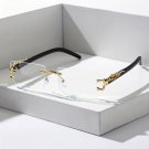 Men's Trendy Metal Accessories All-match Rimless Square Glasses, Leopard On