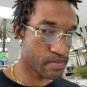 Men's Trendy Metal Accessories All-match Rimless Square Glasses, Leopard On