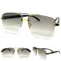 Mens CLASSY Elegant Sophisticated Retro SUN GLASSES Gold Metal Faux Wooden Frame
