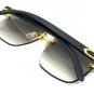 Mens CLASSY Elegant Sophisticated Retro SUN GLASSES Gold Metal Faux Wooden Frame