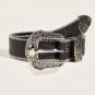 Western Leather Belt Western Cowboy Women Cowgirl Unisex Waist Belt with Metal