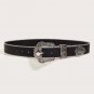 Western Leather Belt Western Cowboy Women Cowgirl Unisex Waist Belt with Metal