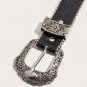 Western Leather Belt Western Cowboy Women Cowgirl Unisex Waist Belt with Metal