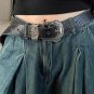 Western Leather Belt Western Cowboy Women Cowgirl Unisex Waist Belt with Metal