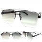 Mens CLASSY Elegant Sophisticated Retro SUN GLASSES Gunmetal & Faux Wooden Frame