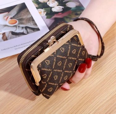 New Wallet Women's Wrist Strap Short Old Flower Zero Wallet Large Capacity Coin