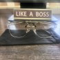Old School Retro Style Hip Hop Clear Gold Square Glasses