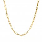 2024 Hot Fashion Paperclip Link Chain Women Necklace Stainless Steel Gold Color