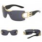 Rimless Wrap Around Y2K Sunglasses For Women Unisex Futuristic Oversized Fashion
