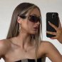Rimless Wrap Around Y2K Sunglasses For Women Unisex Futuristic Oversized Fashion