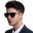 Luxury Square Polarized Sunglasses Men Driving Blue Mirror Lens Classic Unisex