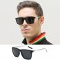 Luxury Square Polarized Sunglasses Men Driving Blue Mirror Lens Classic Unisex