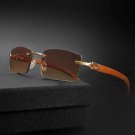 New Square Retro Sunglasses Man Wooden Metal Frame Women Sun Glasses Business Ou
