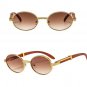 Oval Sunglasses Women 2024 Trendy Designer Wooden Sunglasses Men Luxury Fashion