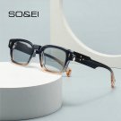 SO&EI Retro Square Sunglasses Women Fashion Brand Designer Gradient Shades UV400