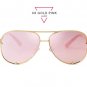 Big Aviator XXL "Talon" OVERSIZED Metal Gold PINK Women Sunglasses Shadz GAFAS