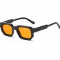 Vintage Rectangle Frame Sunglasses Women Men Fashion Retro Black Orange Color S