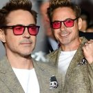 Rectangle Tony Stark Sunglasses Men Red Lens Brand Designer Fashion Iron Man Gl