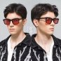 Rectangle Tony Stark Sunglasses Men Red Lens Brand Designer Fashion Iron Man Gl
