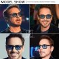 Rectangle Tony Stark Sunglasses Men Blue Lens Brand Designer Fashion Iron Man Gl