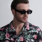 2024 new black classic retro designer branded concave irregular thick frame men