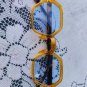 Retro Polygon Square Sunglasses Vintage Y2K Hexagon Shades Clear Ocean Lens Rive