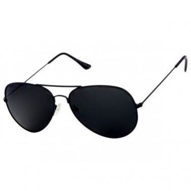 Black RETRO VINTAGE SUPER DARK LENS POLICE PILOT UV SUNGLASSES METAL FRAMES