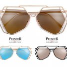 Futuristic Designer Diamond Sunglasses Metal Frame Mirror Lens Women Fashion