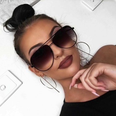 OVERSIZED Women Sunglasses  Pilot Flat Top Square Shadz Glasses Key Hot