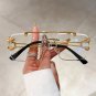 Top Bar Fashion Square Sunglasses For Women Men Rimless Glasses Hollow Out