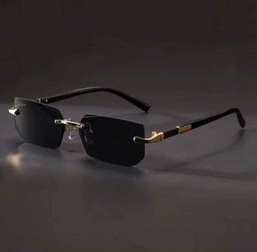 Rimless Sunglasses Rectangle Women Men Shades Small Square Sun Glasses