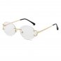 Trendy Sunglasses For Woman Summer Rimless Sunglass Oval Fashion Brand Designer