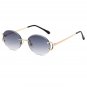 Vintage Oval Sunglasses Women Men Rimless Gold Gray Gradient Sun Glasses