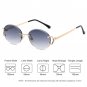 Vintage Oval Sunglasses Women Men Rimless Gold Gray Gradient Sun Glasses