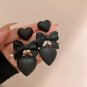 Retro Black Heart Earrings For Women Bowknot Love Drop Earrings Vintage Female