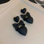 Retro Black Heart Earrings For Women Bowknot Love Drop Earrings Vintage Female