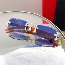 2025 Rhinestones Blue Sunglasses Fashion Iced Out Luxury Designer CarterVintage Oval Sunglasses